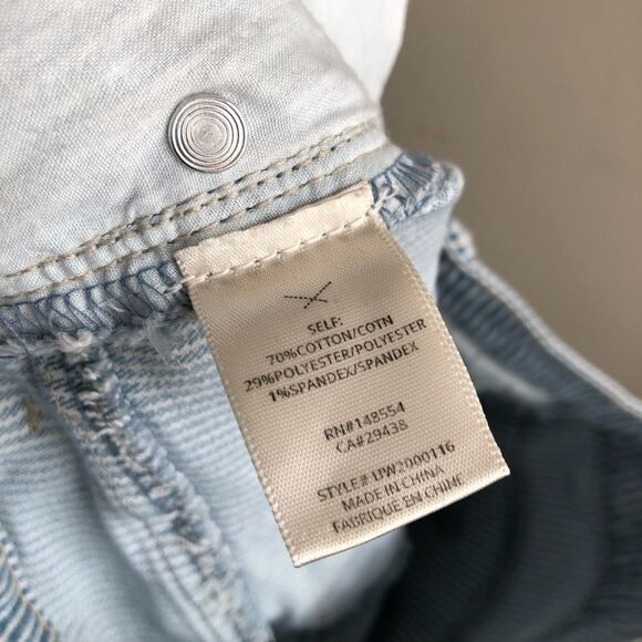 Unpublished High Rise Waist Striped Raw Hem Skinny Leg Denim Jeans Blue - Picture 10 of 12